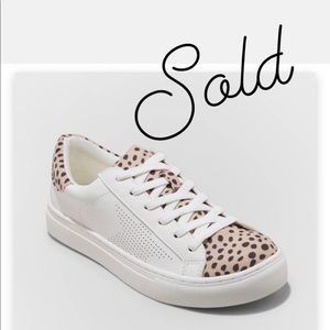 Leopard lace up sneakers